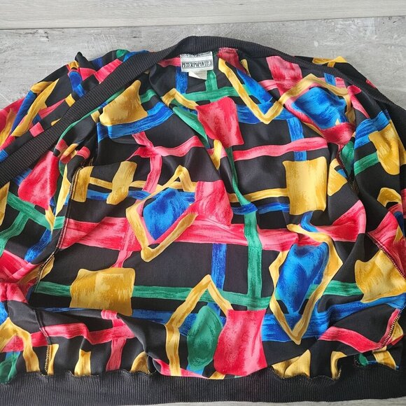Peter Popovitch Ladies Multicolor Abstract Vintage Jacket Cardigan Size M USA - Picture 7 of 15
